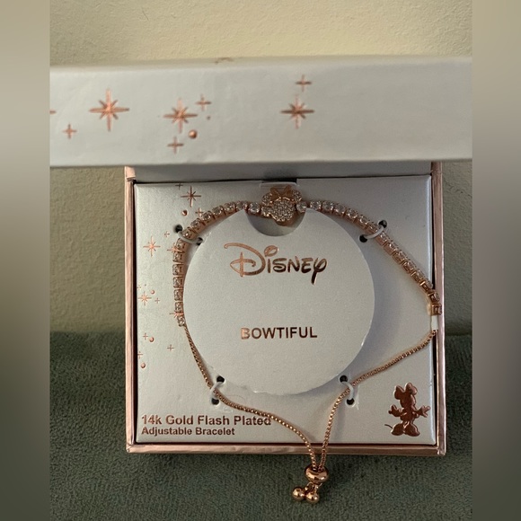 Disney's Minnie 14k Rose Gold FlashPlated bracelet - New - Picture 2 of 8